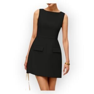 Commense Sleeveless Pocket Mini Dress - Little Black Dress XL 12 Parisian Chic
